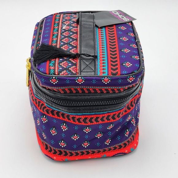 Soho Beauty Paisley Red Purple Makeup Storage Bag - Picture 3 of 12